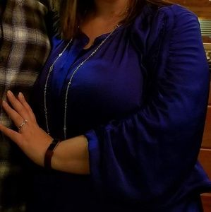 Royal blue 3/4 sleeve JLo blouse 1x